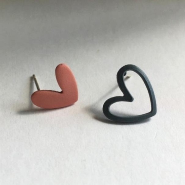 Boucles d'oreilles en cœur pour femmes G298 vieux rose