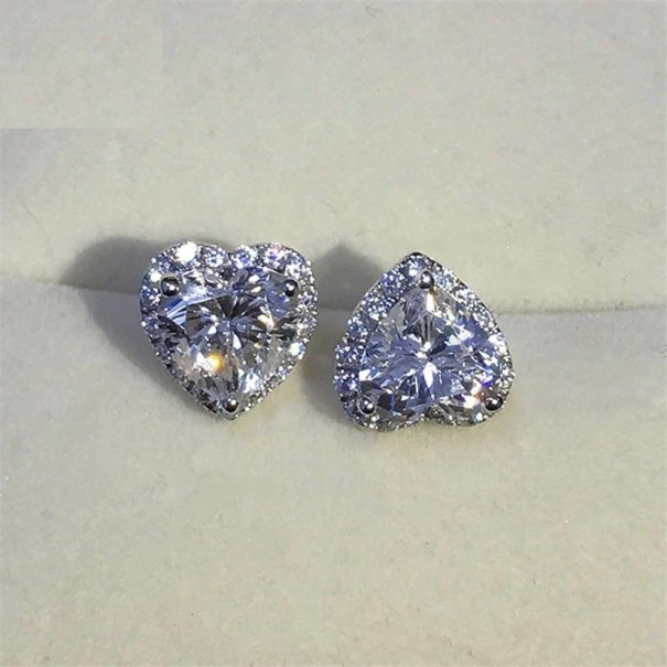 Boucles d'oreilles en forme de cœur pour femmes R113 1