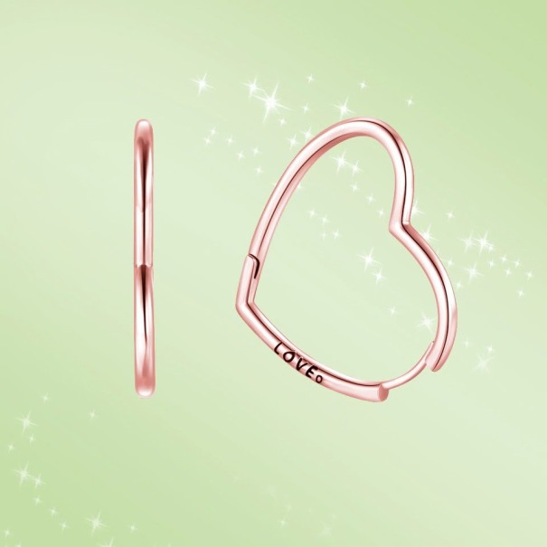 Boucles d'oreilles en forme de cœur pour femmes R30 vieux rose