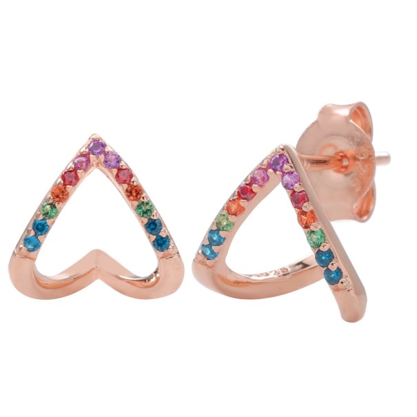 Boucles d'oreilles en forme de cœur pour femmes vieux rose