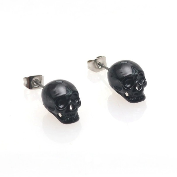 Boucles d'oreilles en forme de tête de mort noir