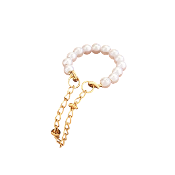 Boucles d'oreilles en perles avec chaîne pour cartilage style hip-hop moderne bijoux tendance pour femmes soirée mariage anniversaire anniversaire avec clips doré