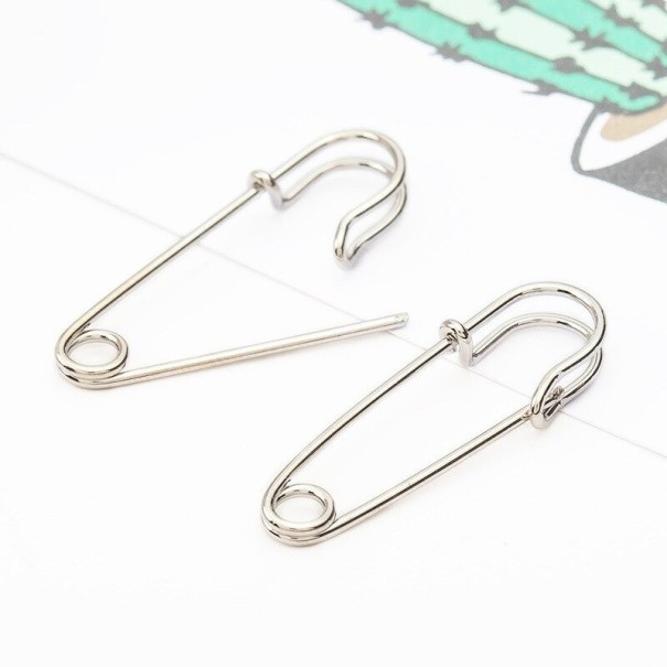 Boucles d'oreilles épingles à nourrice argenté