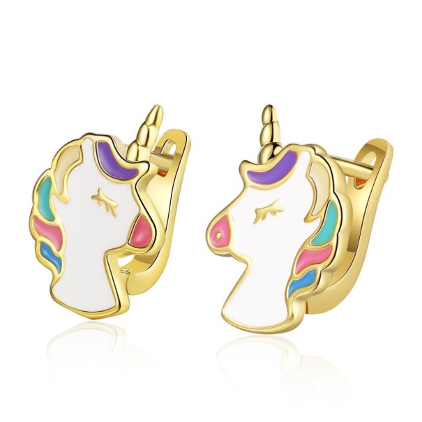 Boucles d'oreilles femme licorne 1