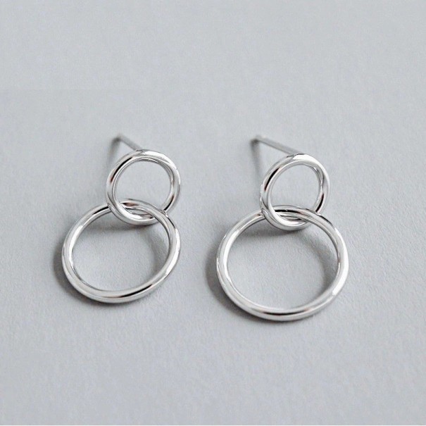 Boucles d'oreilles femmes deux cercles 1
