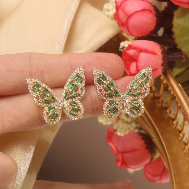 Boucles d'oreilles femmes papillons avec zircon 6