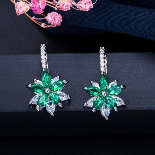 Boucles d'oreilles fleurs pour femmes G534 vert
