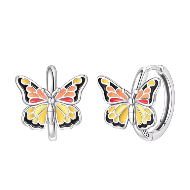Boucles d'oreilles papillon pour femmes en argent 925, bijoux délicats en anneau pour un usage quotidien, cadeau d'anniversaire et pour des occasions spéciales 1