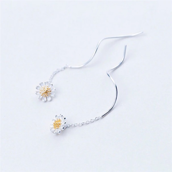 Boucles d'oreilles pendantes en chrysanthème pour femmes 1