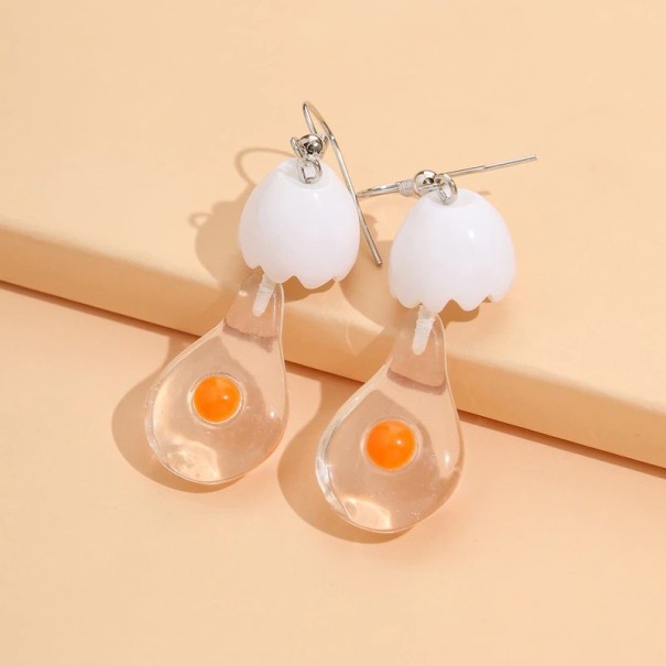 Boucles d'oreilles pendantes en forme d'œuf pour femmes 1