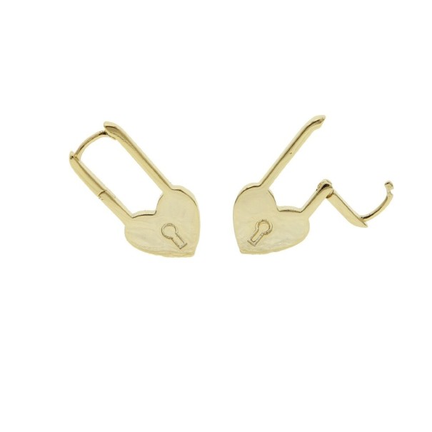 Boucles d'oreilles pendantes en forme de cœur avec fermoir doré