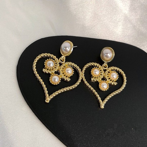 Boucles d'oreilles pendantes en forme de cœur C1089 2