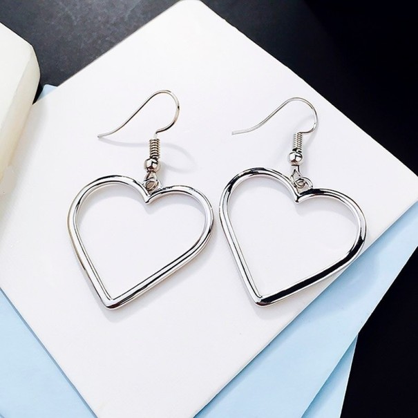 Boucles d'oreilles pendantes en forme de cœur G620 argenté