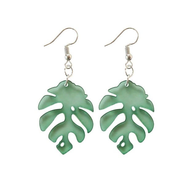 Boucles d'oreilles pendantes en forme de feuille G160 1
