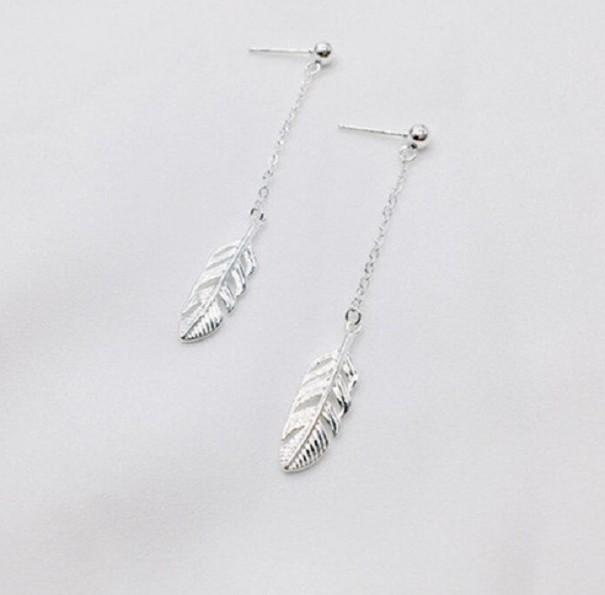 Boucles d'oreilles pendantes en plumes pour femmes G991 1