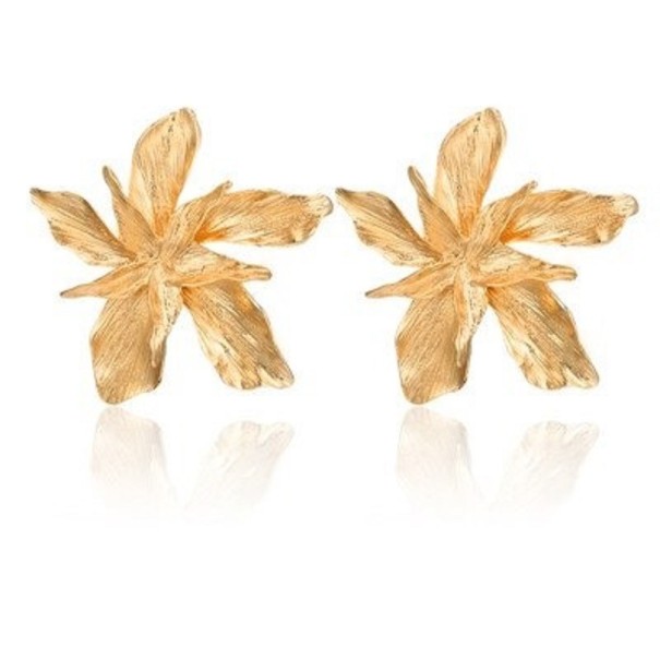 Boucles d'oreilles pendantes fleurs G131 doré