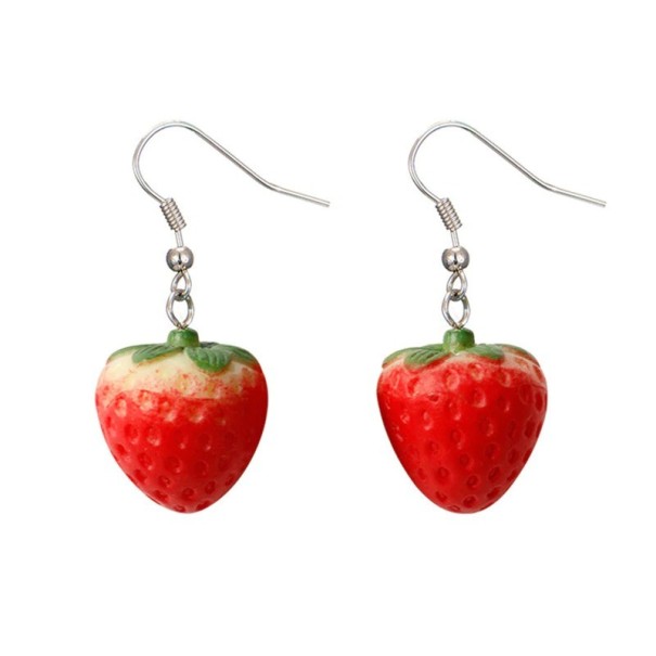 Boucles d'oreilles pendantes fraises 1