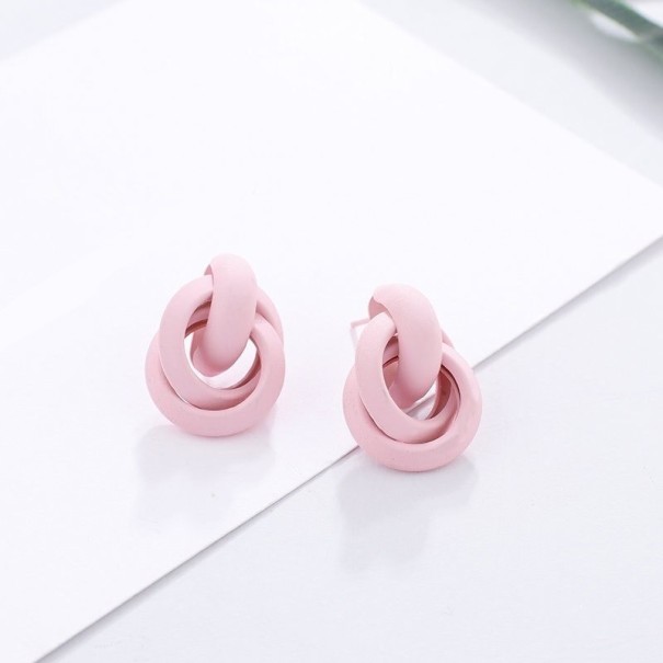 Boucles d'oreilles pendantes G1126 rose clair