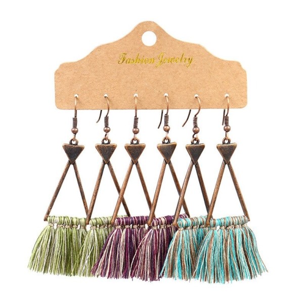 Boucles d'oreilles pendantes pour femmes 3 paires G1068 1