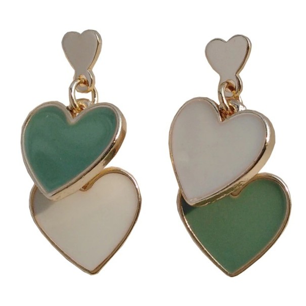 Boucles d'oreilles pendantes pour femmes avec cœurs 1
