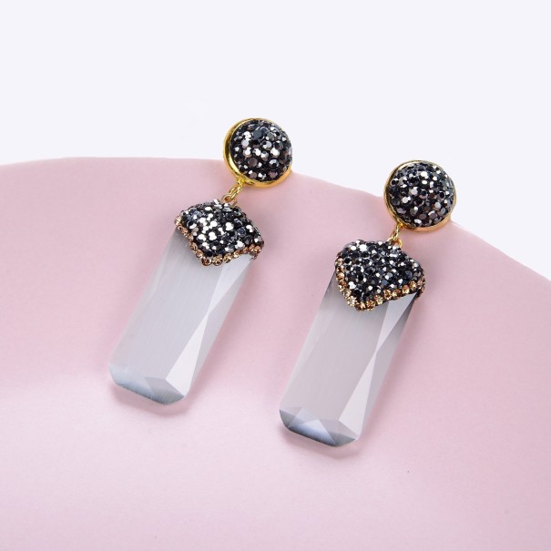 Boucles d'oreilles pendantes pour femmes avec cristal G1135 ivoire