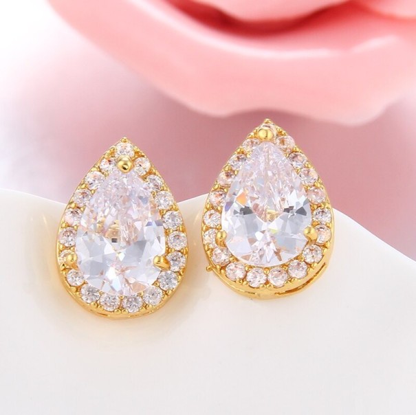 Boucles d'oreilles pendantes pour femmes avec cristal G1435 9