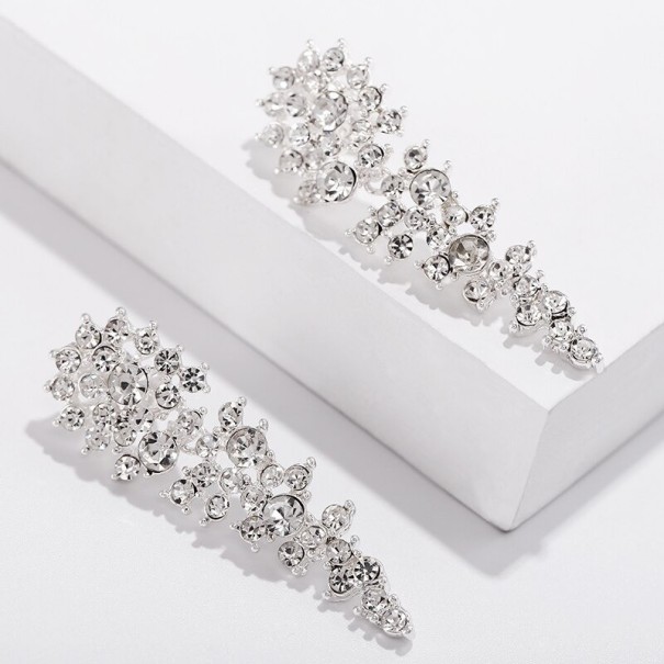 Boucles d'oreilles pendantes pour femmes avec cristaux G1209 argenté