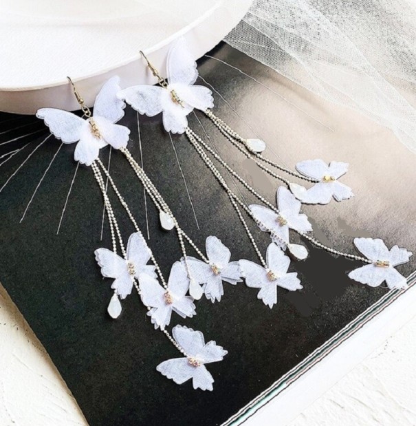 Boucles d'oreilles pendantes pour femmes avec des papillons G910 2