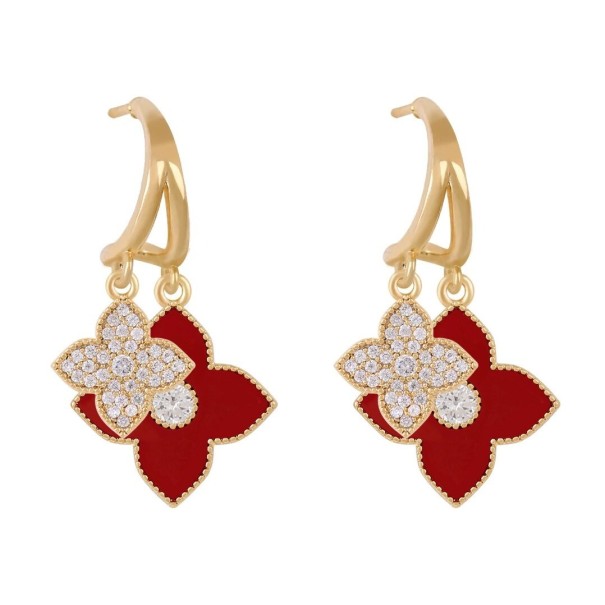 Boucles d'oreilles pendantes pour femmes avec fleurs G1104 3