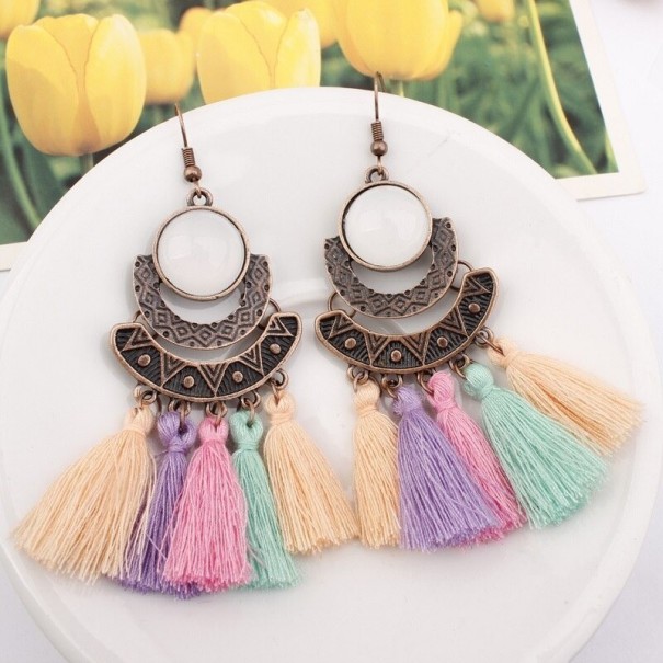 Boucles d'oreilles pendantes pour femmes avec frange G162 7