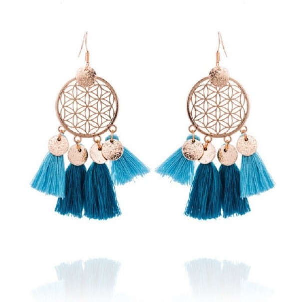 Boucles d'oreilles pendantes pour femmes avec frange G442 2