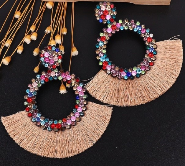 Boucles d'oreilles pendantes pour femmes avec frange G580 15