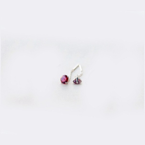 Boucles d'oreilles pendantes pour femmes avec strass R80 rouge