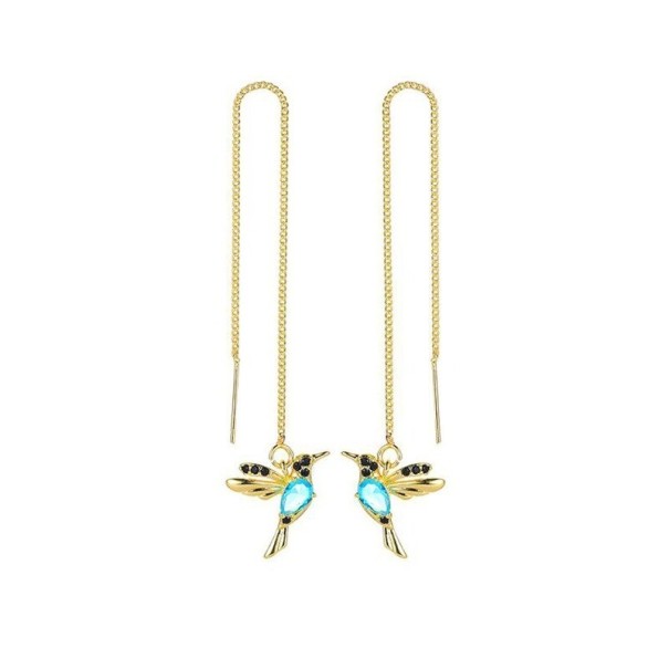 Boucles d'oreilles pendantes pour femmes avec un oiseau 2