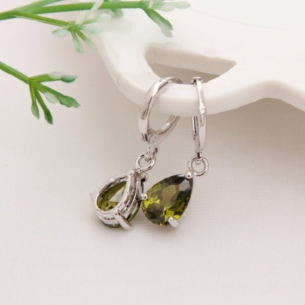 Boucles d'oreilles pendantes pour femmes avec zircon G588 6