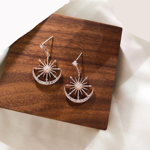 Boucles d'oreilles pendantes pour femmes avec zircon vieux rose