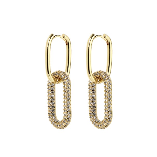 Boucles d'oreilles pendantes pour femmes avec zirconiums G141 doré