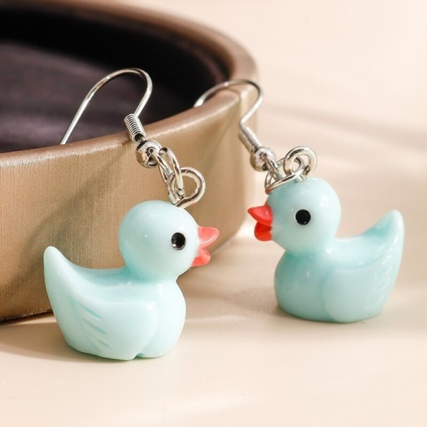 Boucles d'oreilles pendantes pour femmes canard azur