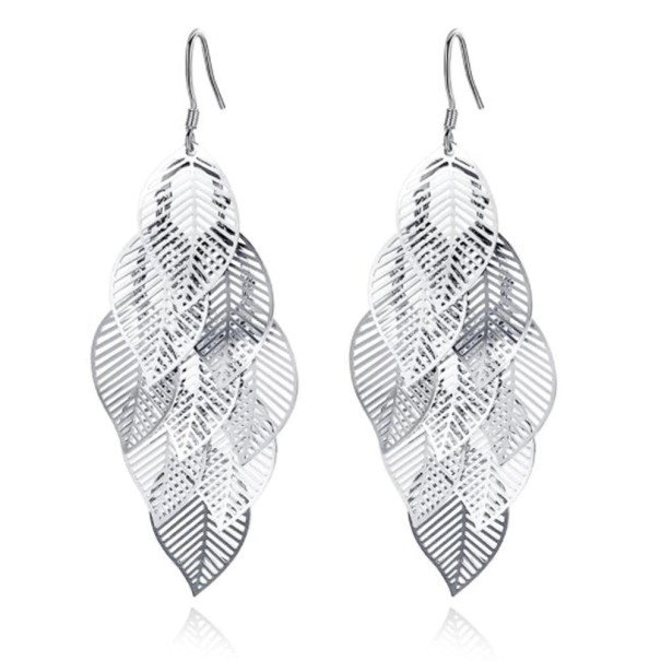 Boucles d'oreilles pendantes pour femmes feuilles G434 1