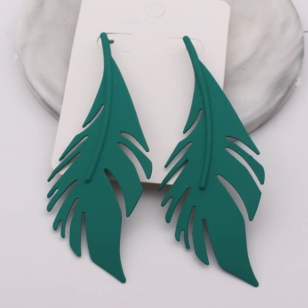 Boucles d'oreilles pendantes pour femmes feuilles G938 12
