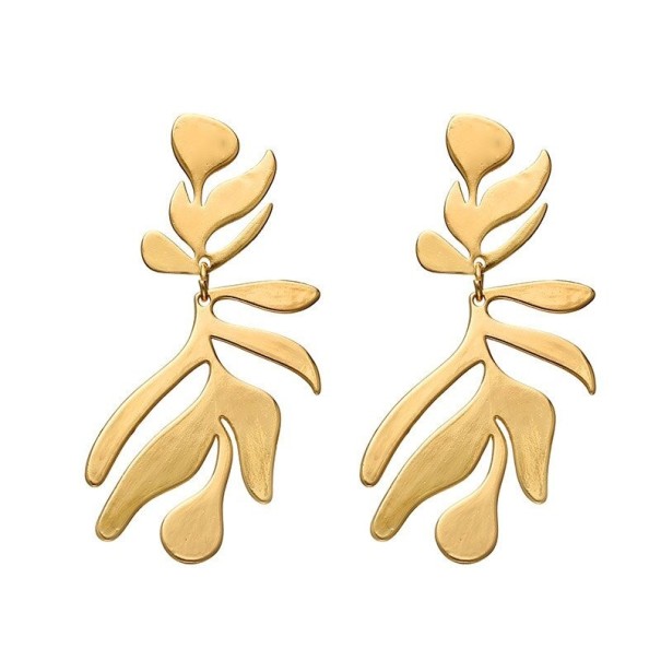Boucles d'oreilles pendantes pour femmes feuilles G938 2