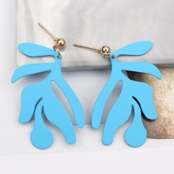 Boucles d'oreilles pendantes pour femmes feuilles G938 6