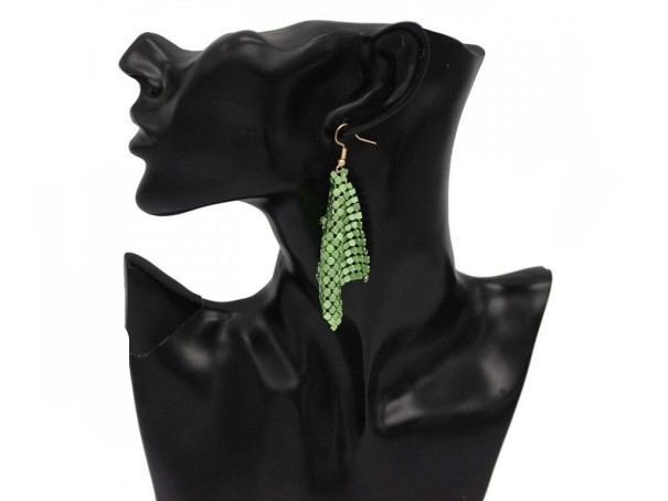 Boucles d'oreilles pendantes pour femmes G1189 Olive
