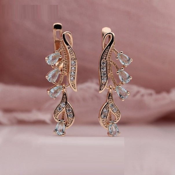 Boucles d'oreilles pendantes pour femmes G232 bleu clair