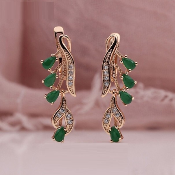 Boucles d'oreilles pendantes pour femmes G232 vert