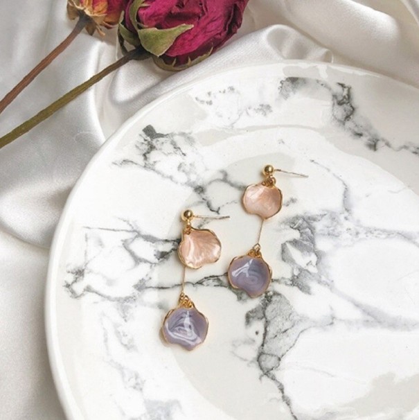 Boucles d'oreilles pendantes pour femmes G509 violet clair