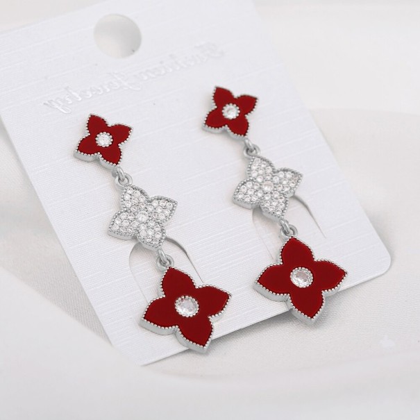 Boucles d'oreilles pendantes pour femmes G601 rouge 1