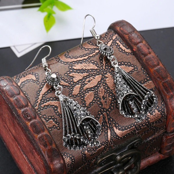 Boucles d'oreilles pendantes pour femmes G738 noir