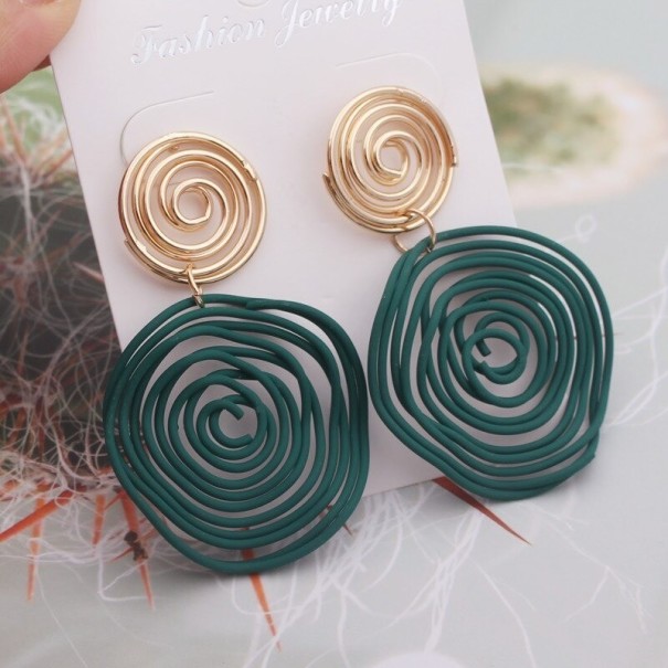 Boucles d'oreilles pendantes pour femmes G854 vert foncé