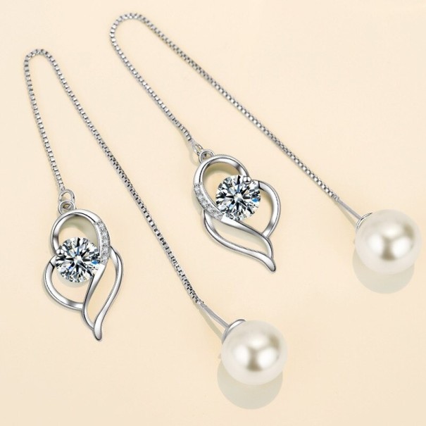 Boucles d'oreilles pendantes pour femmes G993 blanc